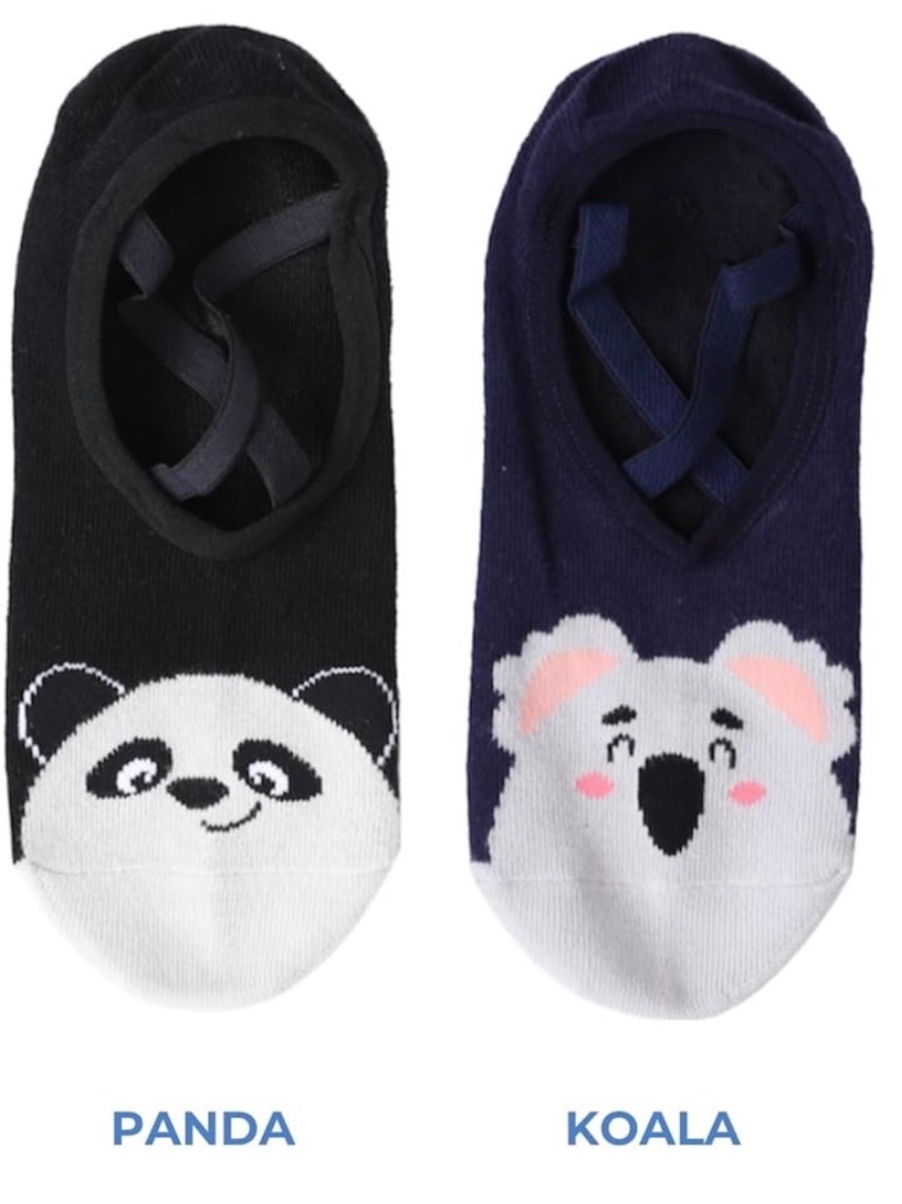 4/$20 Hey Soxy Panda Koala Criss Cross Grip Socks 2-Pair Women 5-10 NWT